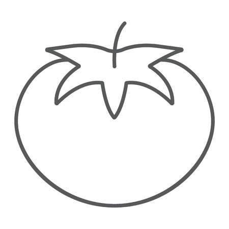 450x450 Line Art Red Tomato Isolated On White Royalty Free Vector Graphics - Tomato Line Drawing