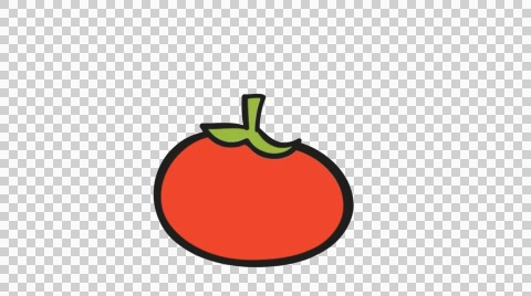 480x268 Tomato Vegetable Food Line Drawing Animation Illustration - Tomato Line Drawing