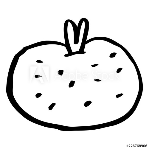 500x500 Line Drawing Cartoon Tomato - Tomato Line Drawing