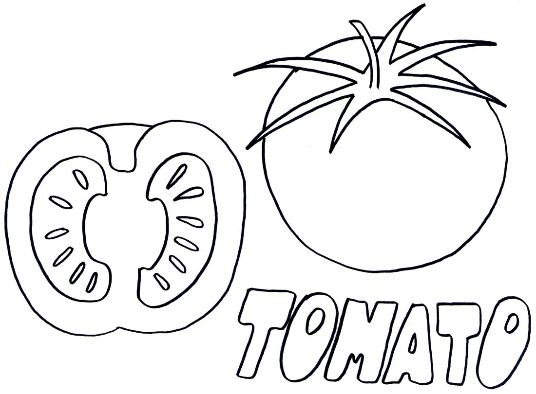 1100x810 Tomato Slice Drawing - Tomato Slice Drawing