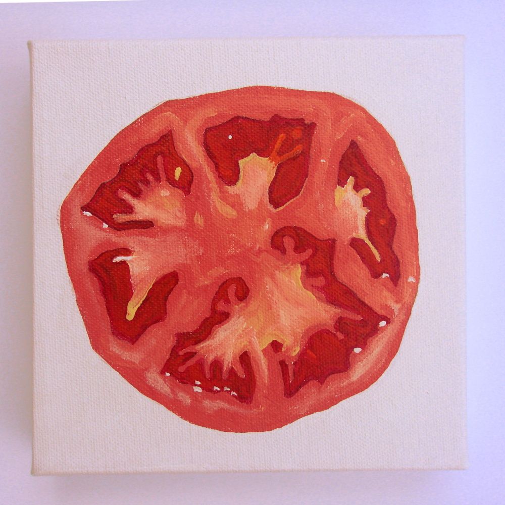 1000x1000 Tomato Slice Painting - Tomato Slice Drawing
