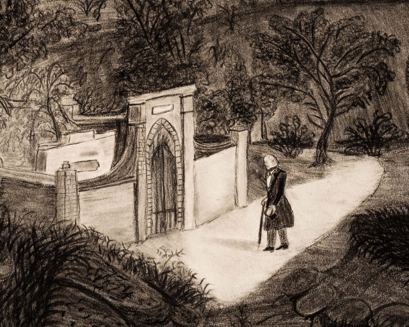 1351x1080 lot george washington tomb drawing - Tomb Drawing