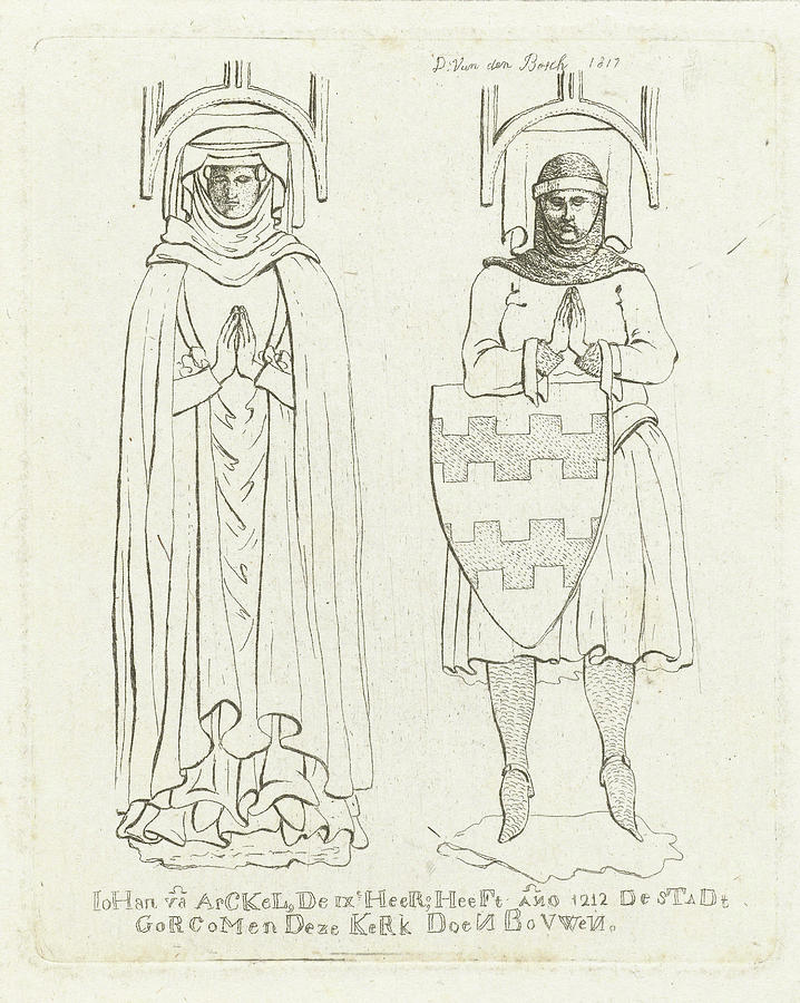 718x900 pictures of jan van arckel and his wife at their tomb drawing - Tomb Drawing