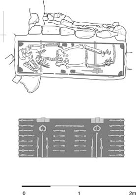 277x395 plan of tomb and reconstruction of the wooden coffin - Tomb Drawing