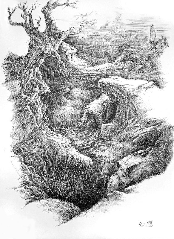 583x799 the tomb - Tomb Drawing