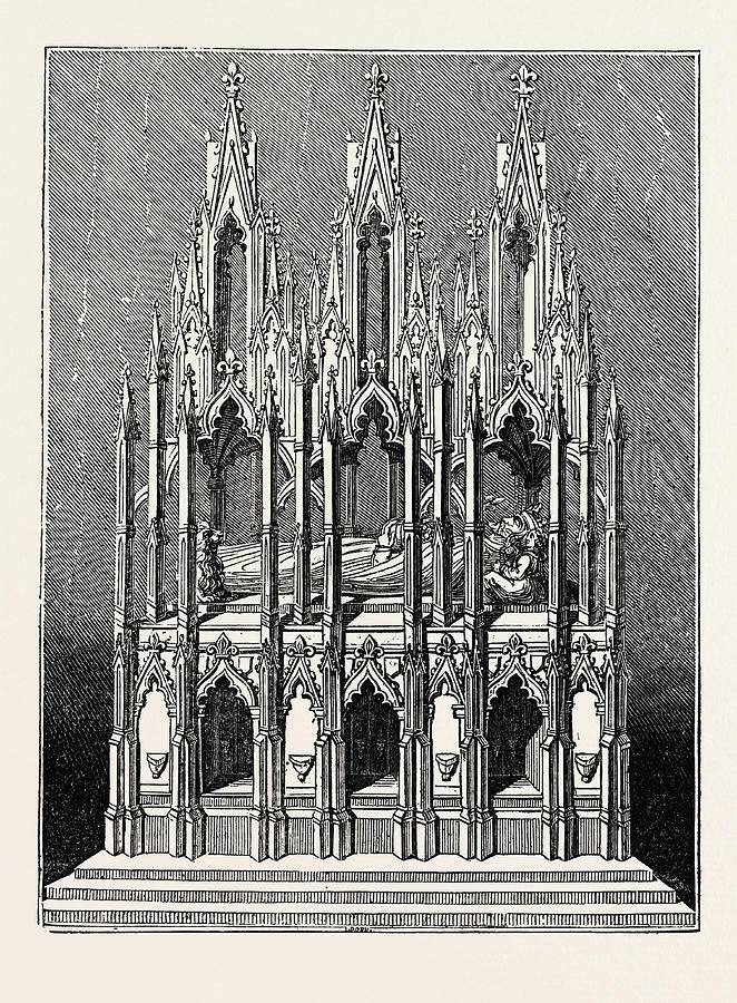 662x900 tomb of edward ii in gloucester cathedral, uk, britain drawing - Tomb Drawing