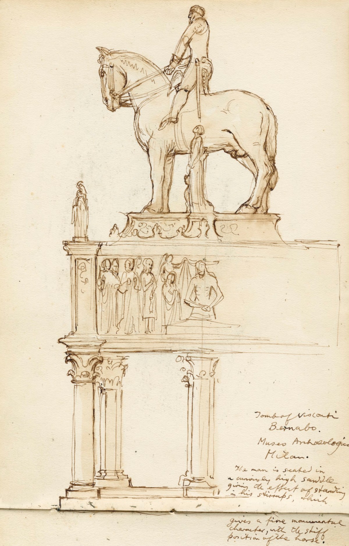 1200x1876 a drawing of the tomb of visconti, milan works of art - Tomb Drawing