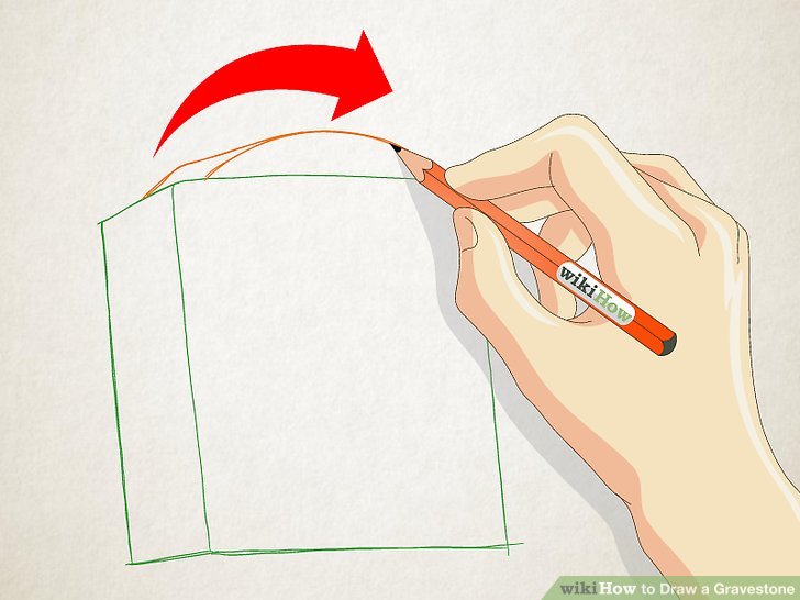 728x546 how to draw a gravestone steps - Tombstone Drawing