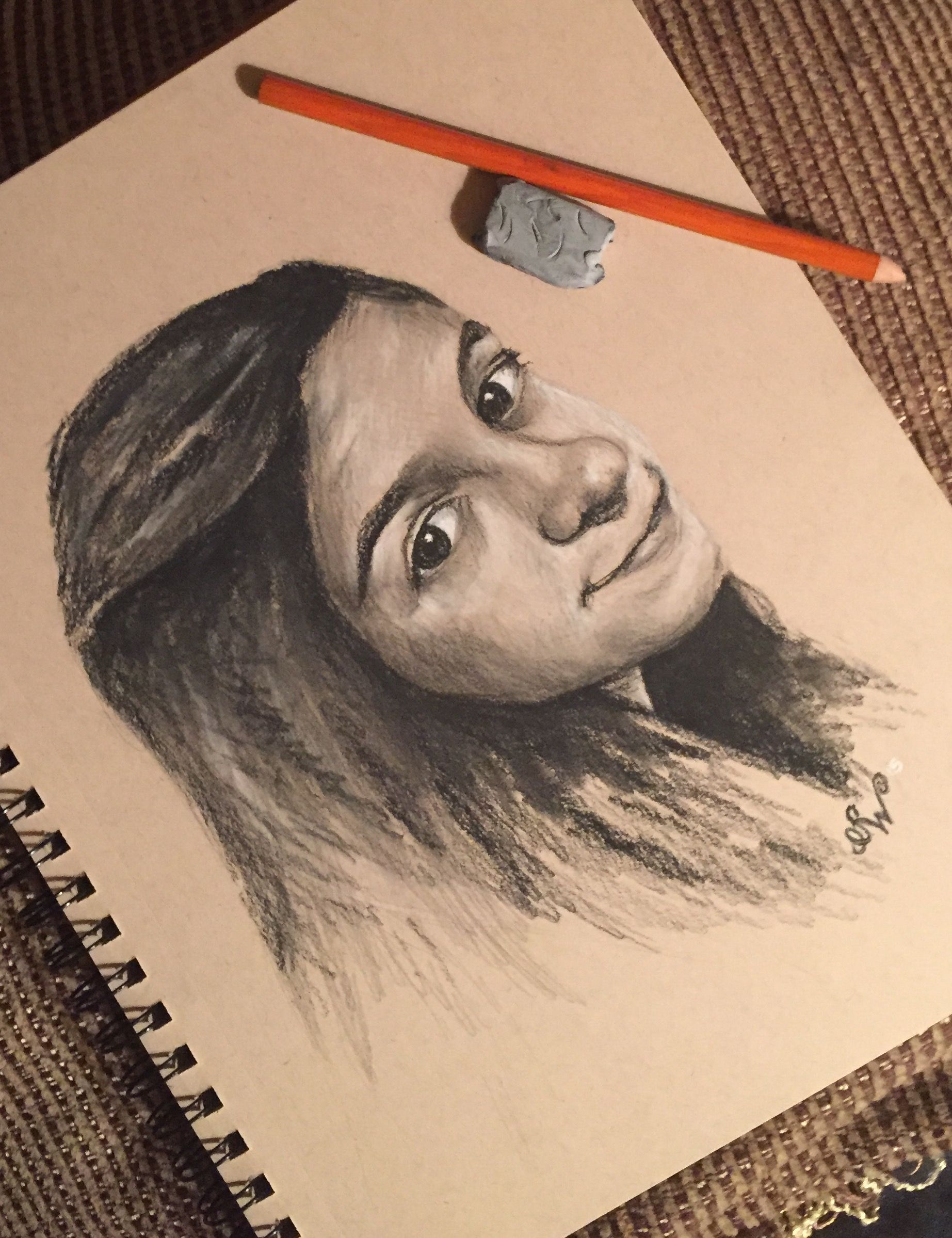 1845x2399 natalie charcoal on strathmore toned tan paper my - Toned Paper Drawing