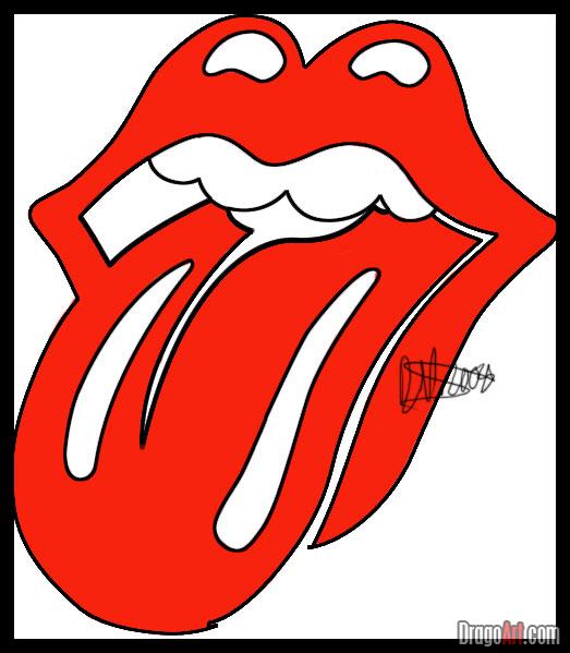 523x599 how to draw the rolling stones lips and tongue, step - Tongue Drawing