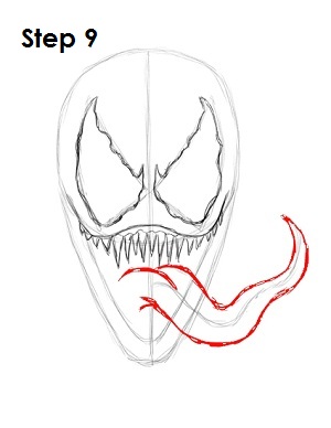 300x388 how to draw venom - Tongue Drawing
