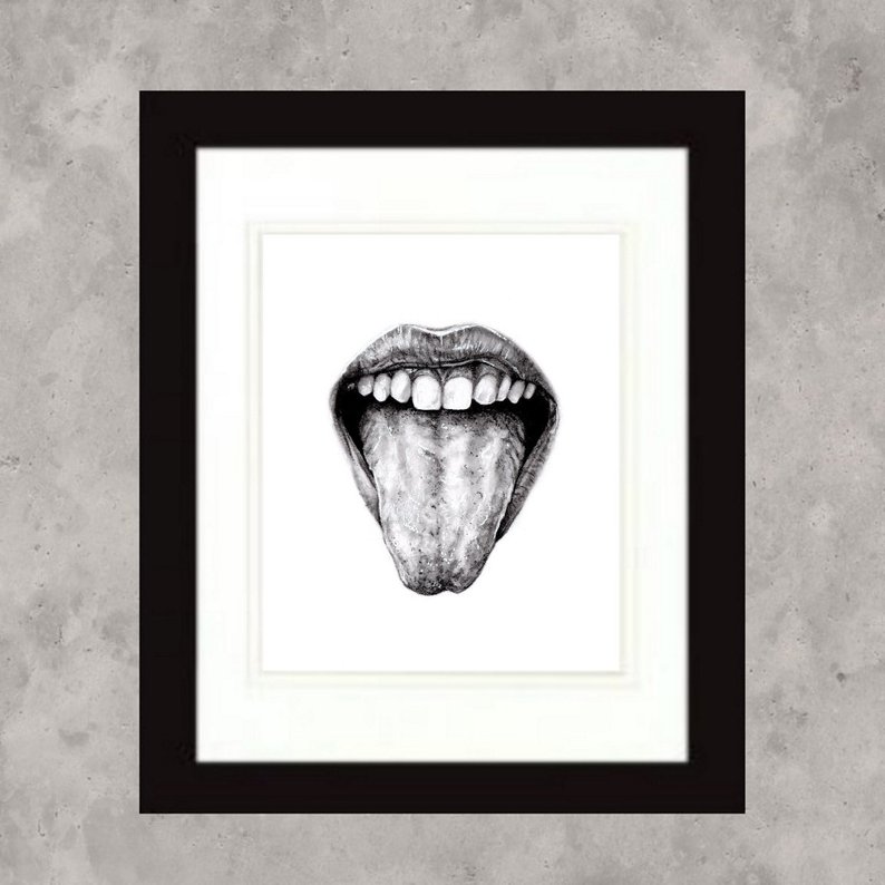 794x794 lips drawing lips painting mouth drawing tongue drawing etsy - Tongue Drawing