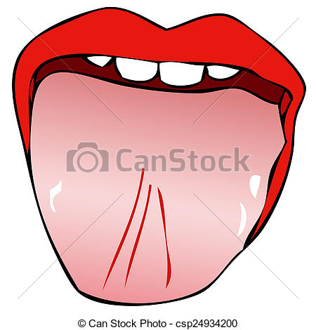 450x470 female mouth with tongue out illustration representing a female - Tongue Out Drawing