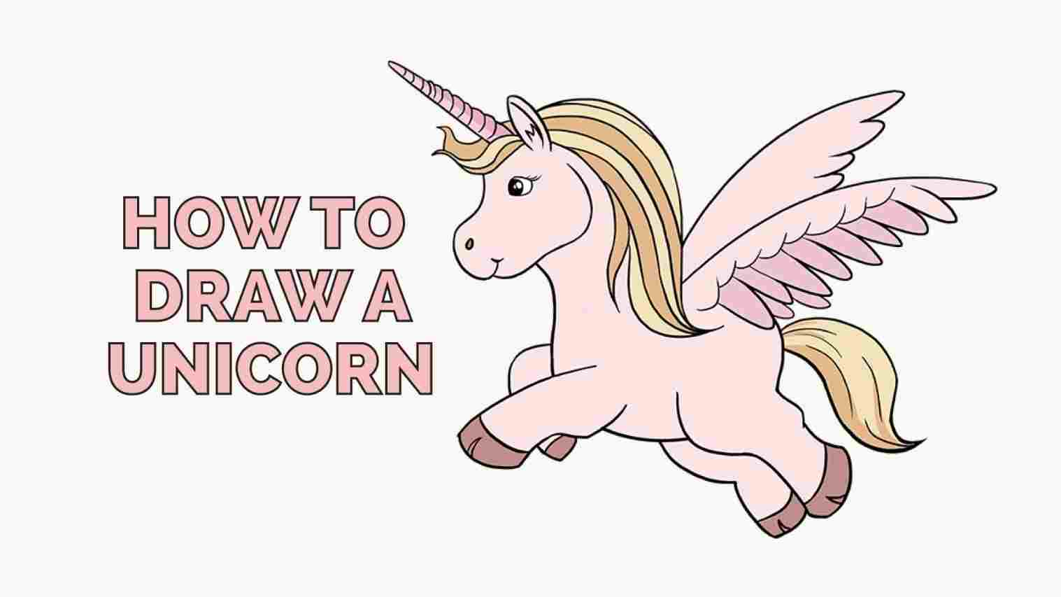 1517x853 a cute kawaii unicorn with tongue out under rainbow easy - Tongue Out Drawing