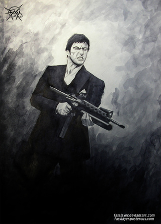 320x444 fan art of tony montana scarface enjoy! - Tony Montana Drawing