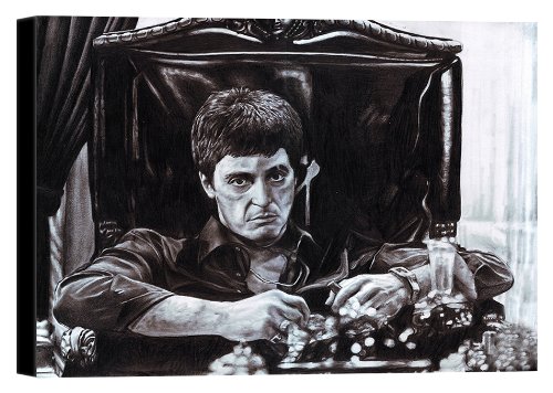 500x356 tony montana scarface alpacino at his desk stretched - Tony Montana Drawing