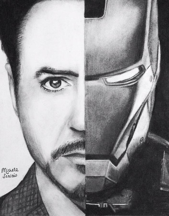 705x900 tony stark iron man drawing - Tony Stark Drawing