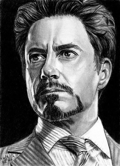 500x691 tony stark sketch card - Tony Stark Drawing