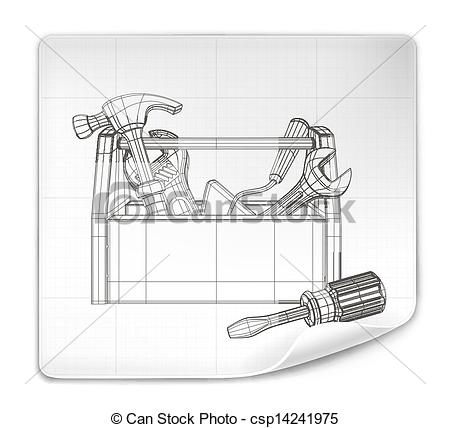 450x428 Tool Box Drawing, Vector - Toolbox Drawing