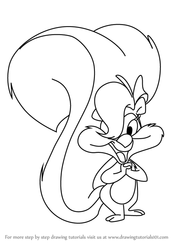 567x800 Learn How To Draw Fifi La Fume From Tiny Toon Adventures - Toon Drawing