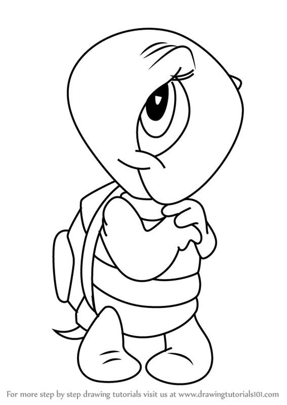 567x800 Learn How To Draw Tyrone The Turtle From Tiny Toon Adventures - Toon Drawing