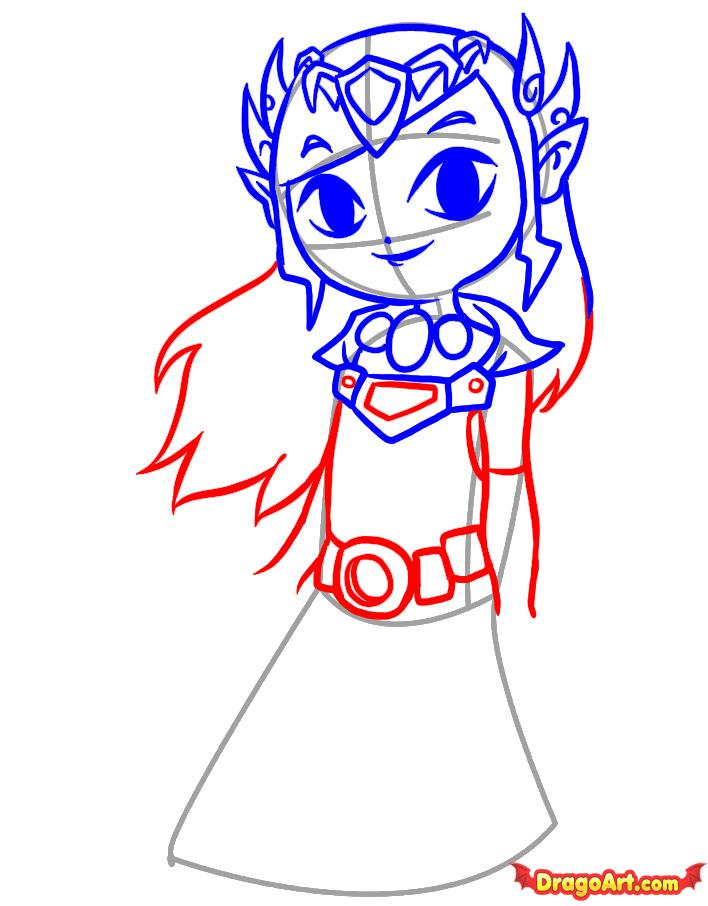 708x906 Draw Toon Zelda, Step - Toon Drawing