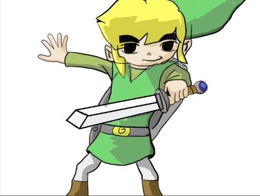 532x400 so my sister had a go and drawing toon link, think she went - Toon Link Drawing