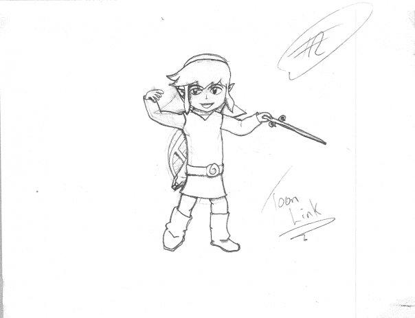604x463 toon link drawing - Toon Link Drawing