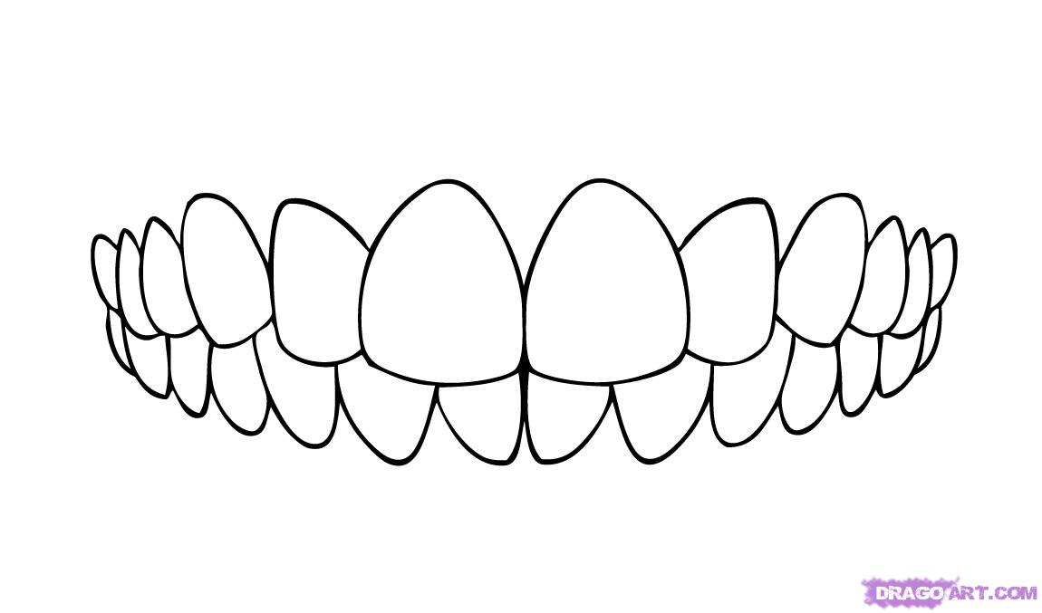 1150x677 How To Draw Teeth, Step - Tooth Drawing