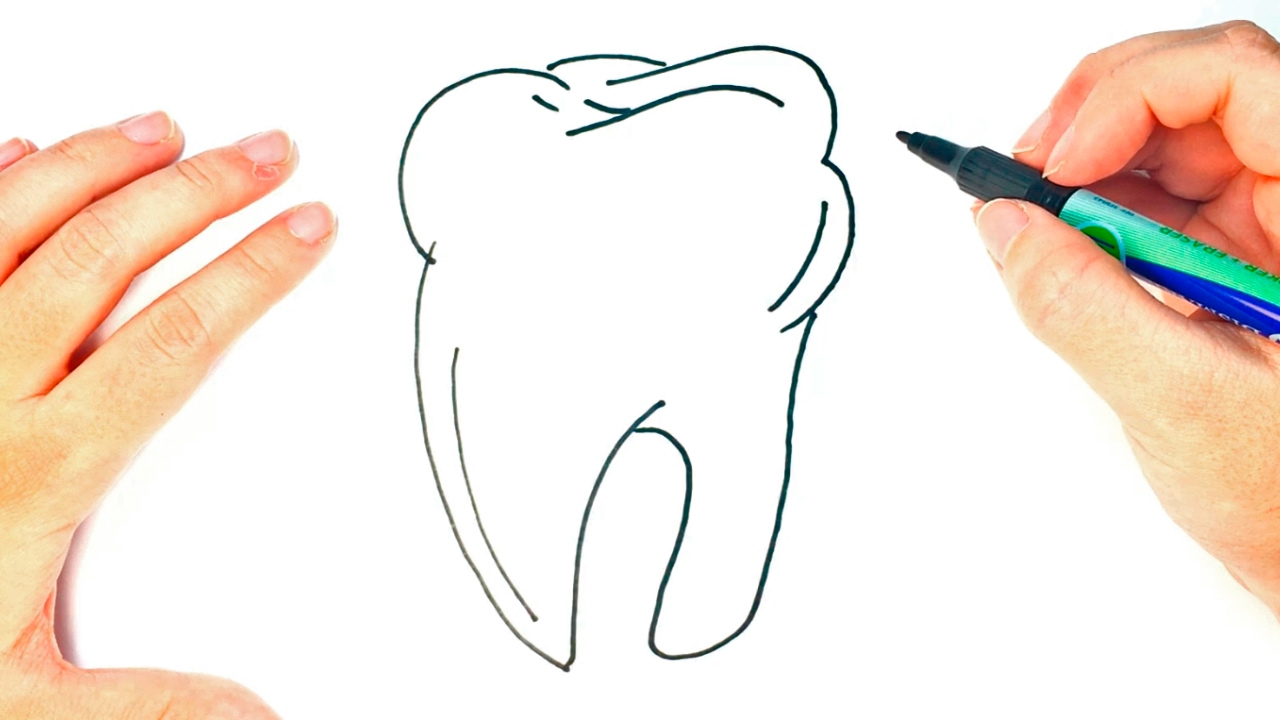 1280x720 how to draw a teeth for kids teeth easy draw tutorial - Tooth Drawing