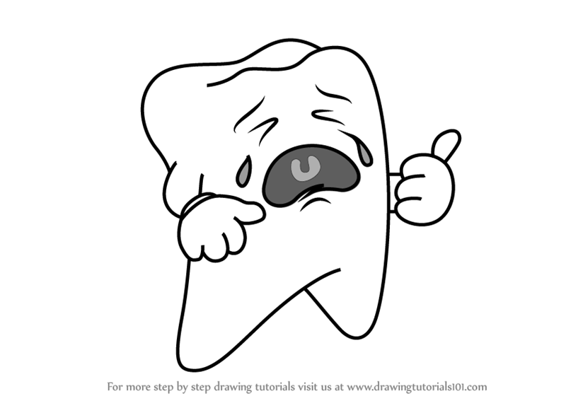 800x567 learn how to draw a crying tooth - Tooth Drawing