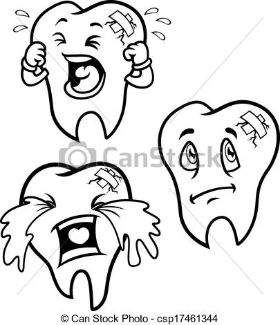 405x470 Set Of Cartoon Teeth - Tooth Drawing Cartoon