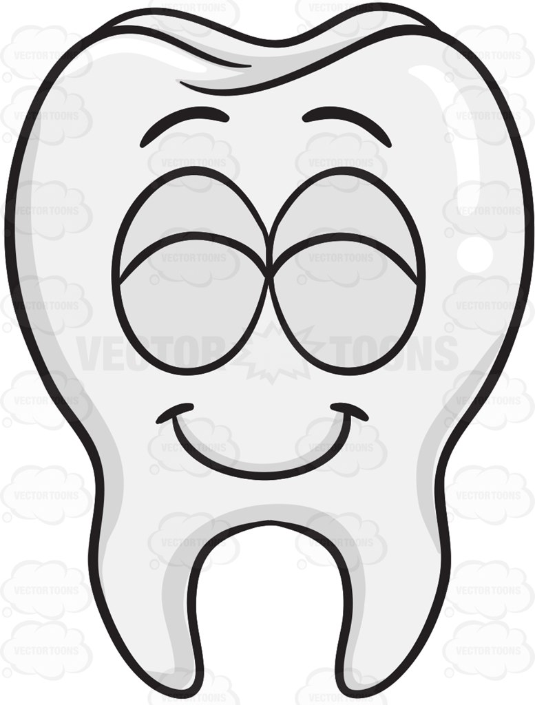 777x1024 vector toons happy tooth smiling in pleasure - Tooth Drawing Cartoon
