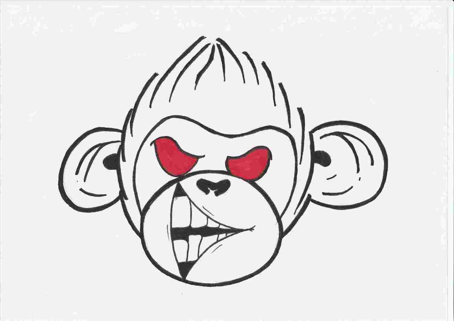 1500x1061 Draw Cartoon Monkey For Kids How To Draw A Monkey Drawing - Tooth Drawing Cartoon