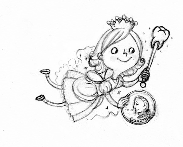 600x483 tooth fairy sketch - Tooth Fairy Drawing