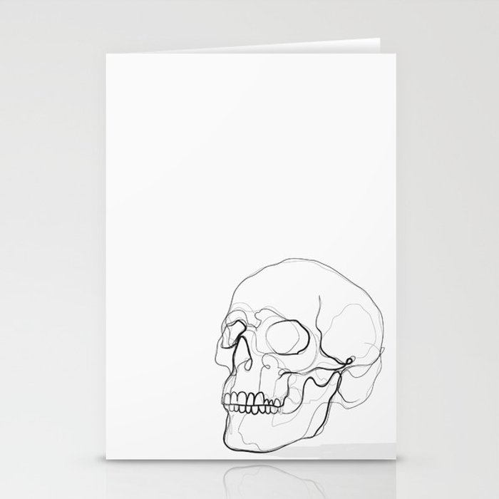 700x700 Skull Line Drawing Stationery Cards - Tooth Line Drawing
