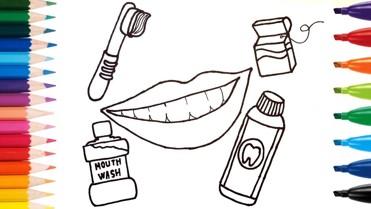 1280x720 Toothbrush Drawing For Kids And Toothbrush Drawing For Kids - Toothbrush And Toothpaste Drawing