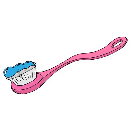 450x450 Toothbrush With Toothpaste Vector Illustration Of A Toothbrush - Toothbrush And Toothpaste Drawing