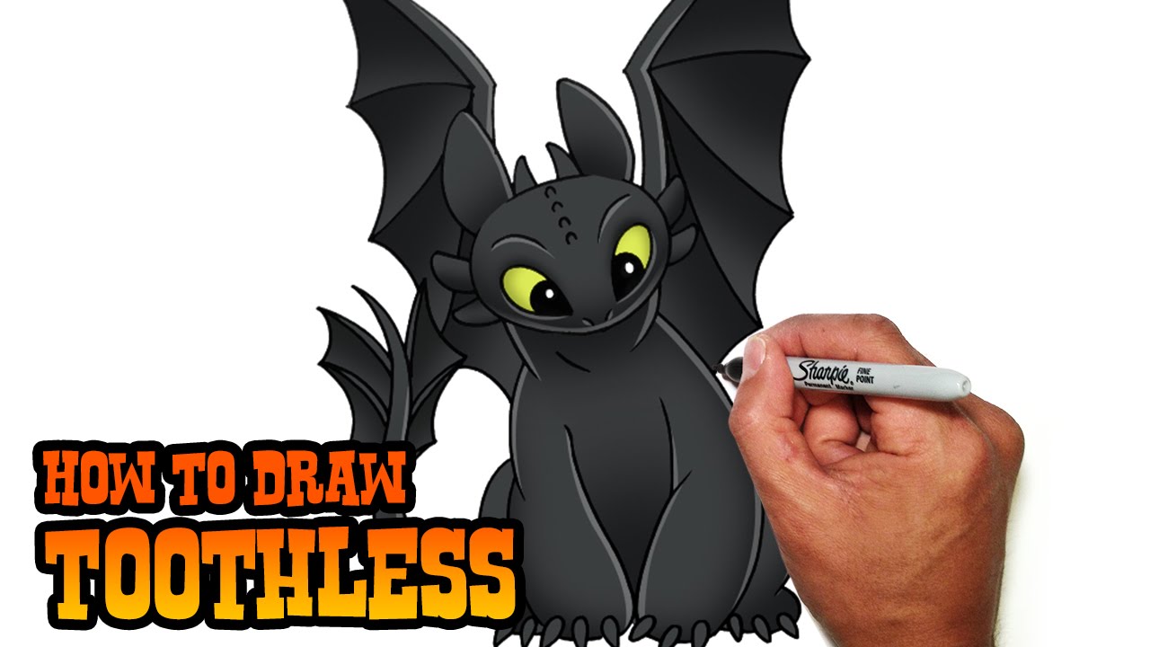 1280x720 how to draw toothless how to train your dragon easy video - Toothless Dragon Drawing