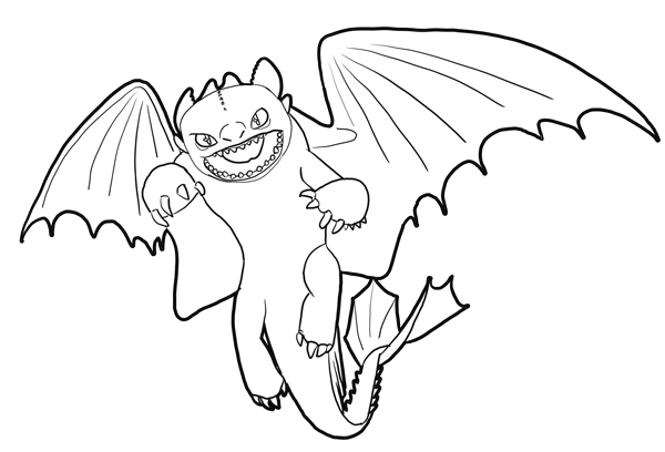 600x408 how to draw toothless night fury dragon from how to train your - Toothless Dragon Drawing