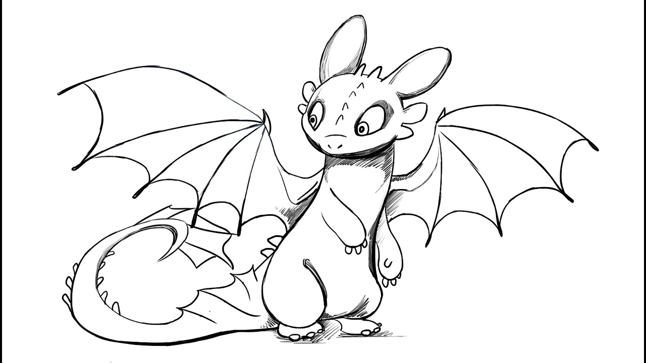 1280x720 how to draw toothless dragon from how to train your dragon - Toothless Dragon Drawing