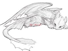 236x177 i have seen how to train your dragon recently, easily my favourite - Toothless Flying Drawing