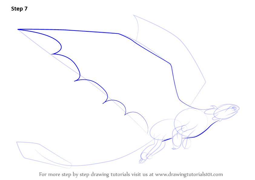 842x596 learn how to draw toothless flying from how to train your dragon - Toothless Flying Drawing