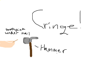 300x250 toothpick under nail about to hit wall drawing - Toothpick Drawing