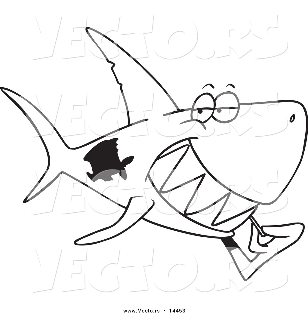 1024x1044 Vector Of A Cartoon Grinning Shark Using A Toothpick - Toothpick Drawing
