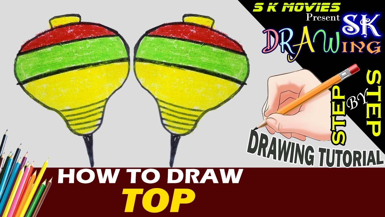 1280x720 How To Draw A Top Top Easy Drawing Step - Top Drawing