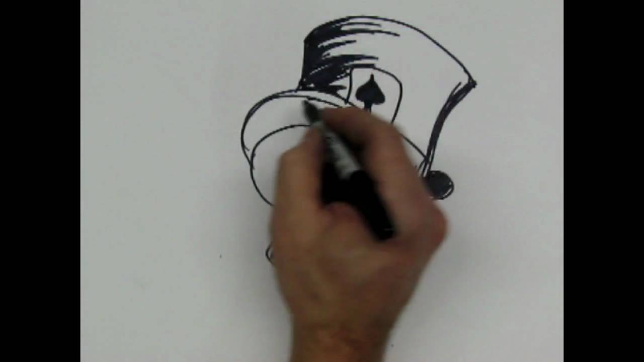1280x720 how to drawing skull with tophat - Top Hat Drawing