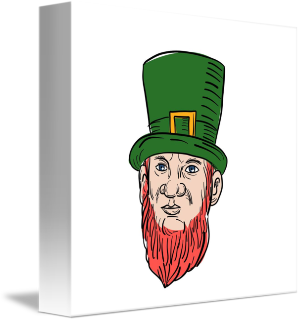 606x650 irish leprechaun wearing top hat drawing - Top Hat Drawing