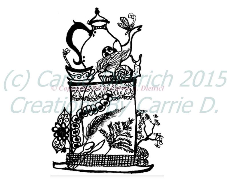 794x635 pen and ink art black and white print top hat drawing tea etsy - Top Hat Drawing