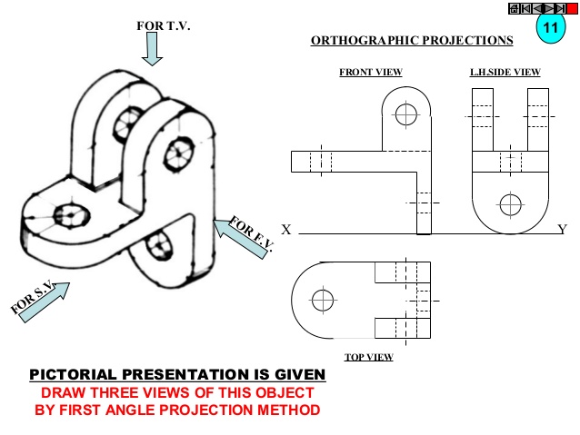 638x479 Engineering Drawing Ortographic Projection - Top View Drawing